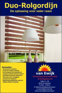 Van Ewijk Zonwering Brochure Duo Rolgordijnen In Lelystad, Dronten, Swifterbant en Almere
