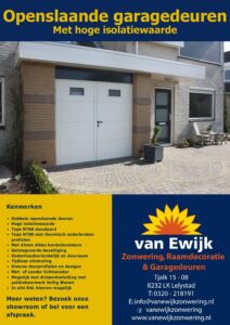 Van Ewijk Zonwering Brochure Openslaande Garagedeuren In Lelystad, Dronten, Swifterbant en Almere