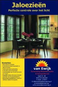 Van Ewijk Zonwering Brochure Jaloezieen In Lelystad, Dronten, Swifterbant en Almere
