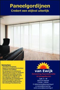 Van Ewijk Zonwering Brochure Paneelgordijnen In Lelystad, Dronten, Swifterbant en Almere
