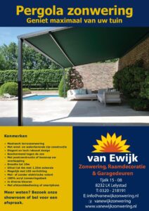 Van Ewijk Zonwering Brochure Pergola Zonwering In Lelystad, Dronten, Swifterbant en Almere