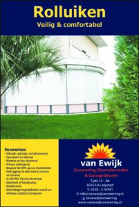 Van Ewijk Zonwering Brochure Rolluiken In Lelystad, Dronten, Swifterbant en Almere