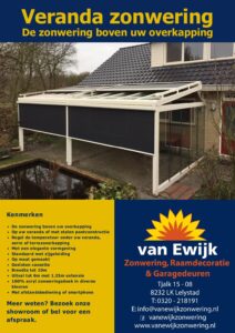 Van Ewijk Zonwering Brochure Veranda Zonwering In Lelystad, Dronten, Swifterbant en Almere